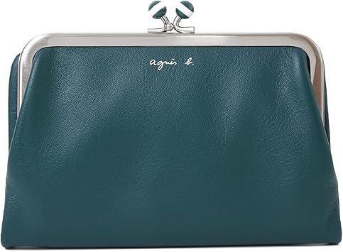 agnes b. アニエスベー がま口財布 グリーン ソフトレザー | www